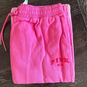 PINK Victoria's Secret Bright Pink Tie Dye Drawstring Sweatpants size large